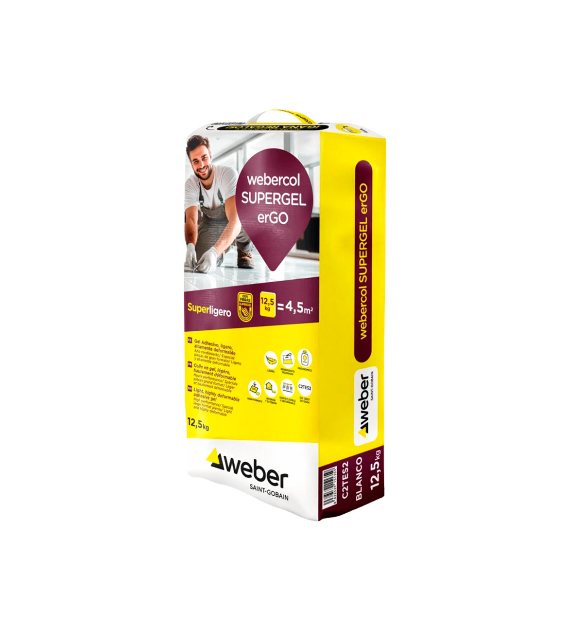 Gel superadhesivo ligero 12,5kg Webercol SUPERGEL erGO