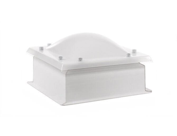 Claraboya Cuadrada fija con cúpula de metracilato bivalva + zócalo recto 18cm FREE