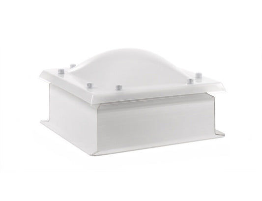 Claraboya Cuadrada fija con cúpula de metracilato bivalva + zócalo recto 18cm FREE