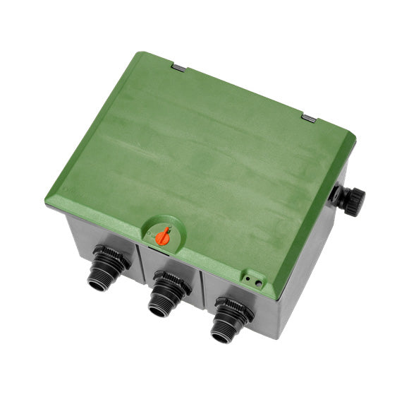 Caja de válvulas de instalación subterránea para tres válvulas de riego Gardena 1255-20