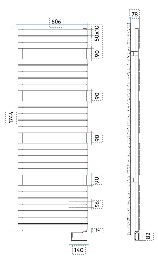 Toallero radiador eléctrico Xilo IRSAP  - 5