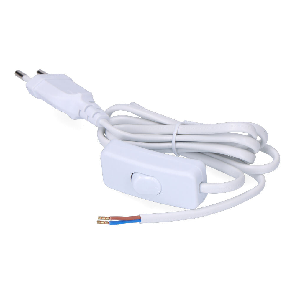 Conexión con interruptor 3A 1,5m 2x0,75mm manguera plana blanca EDM