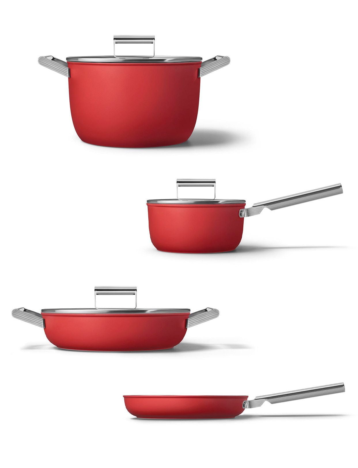 Conjunto 4 piezas menaje para cocina Rojo Mate Smeg