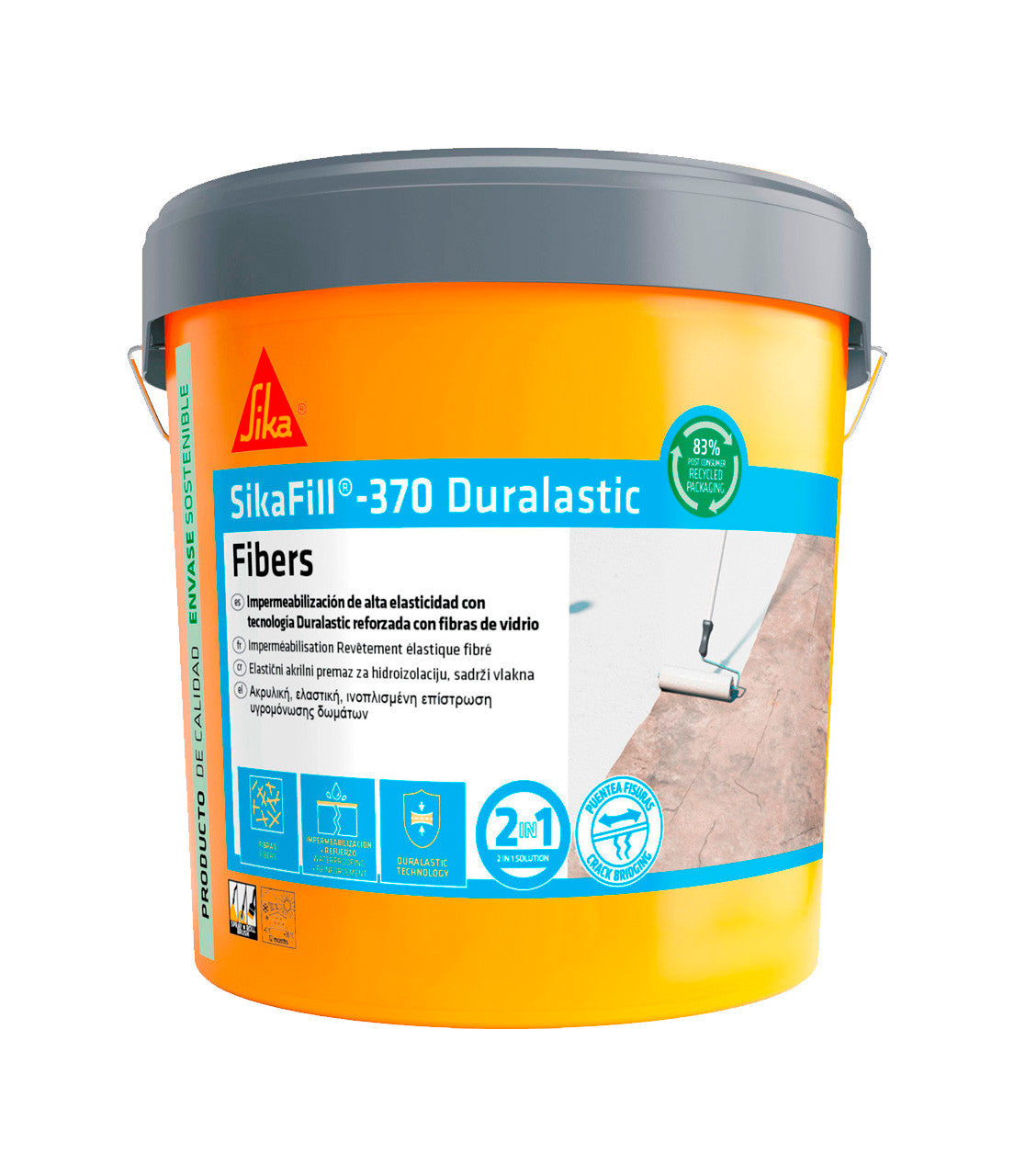 Bote Pintura Impermeable Sikafill-370 Fibras 5kg SIKA - 2