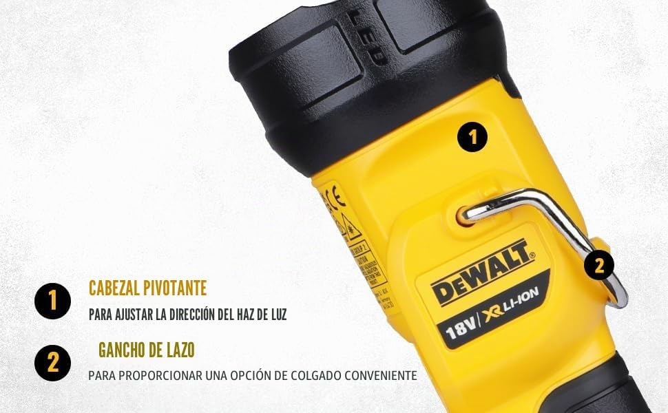 Linterna Led cabeza rotativa XR 18V Dewalt DCL040