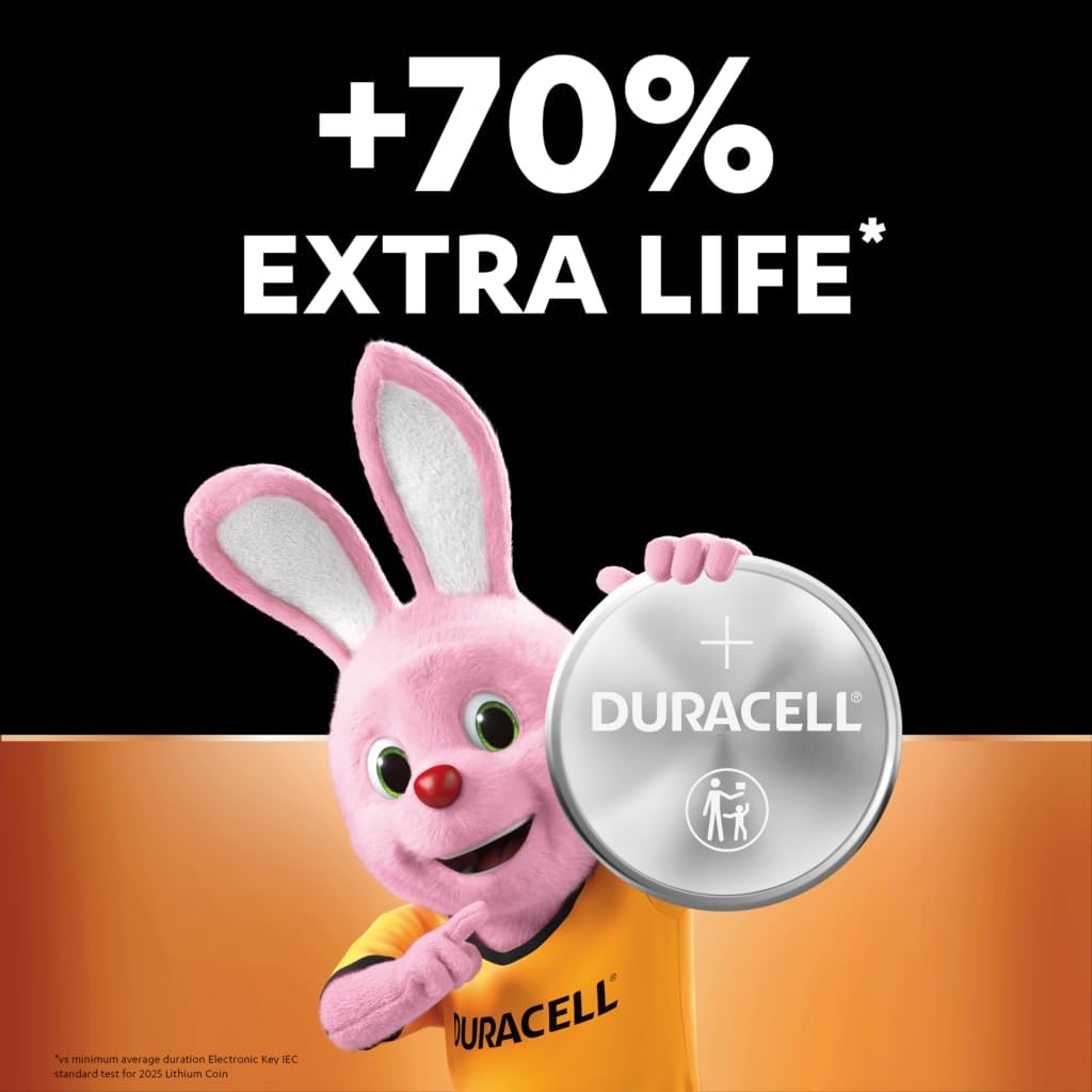 Paquete 2 Micro pilas de Botón litio Duracell Plus Power CR2025 3 V