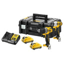 Kit Taladro Percutor + Atornillador de Impacto 12V XR Dewalt DCK2110L2T