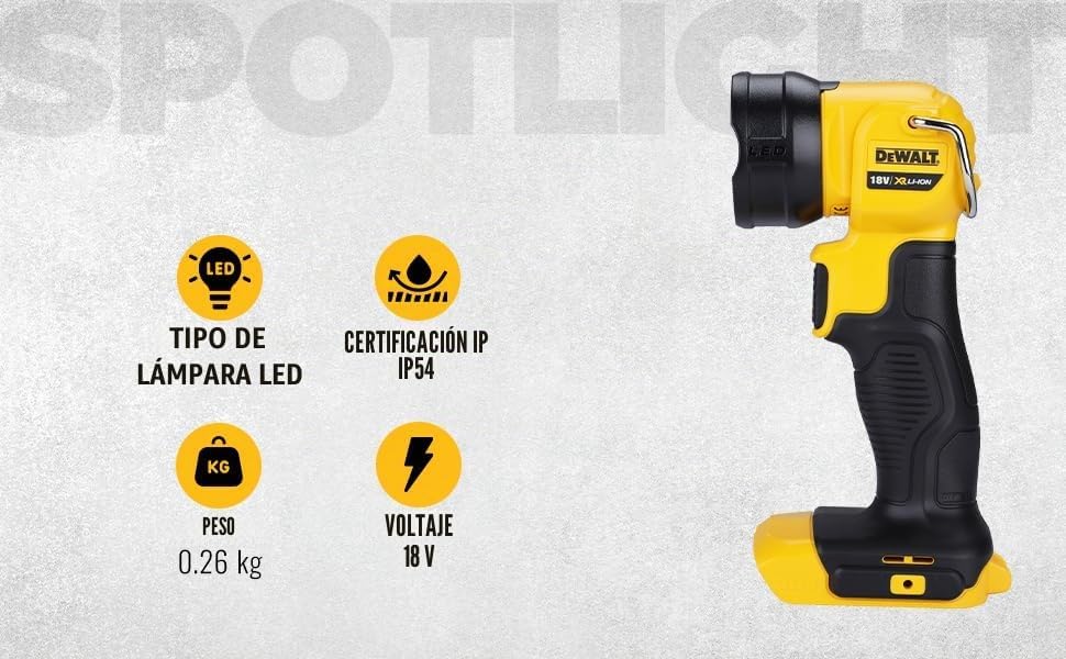 Linterna Led cabeza rotativa XR 18V Dewalt DCL040