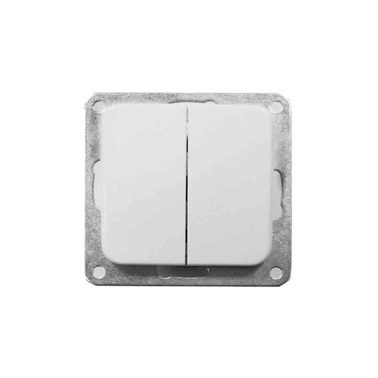 Conmutador doble de empotrar Serie Term Blanco EDM 65312