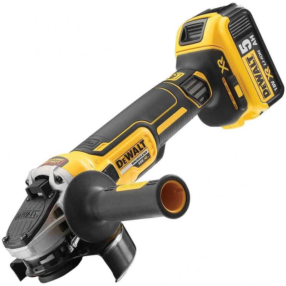 Amoladora 18V XR Sin Escobillas 125mm con 2 baterías 5Ah + Cargador + Maletín Dewalt DCG405P2