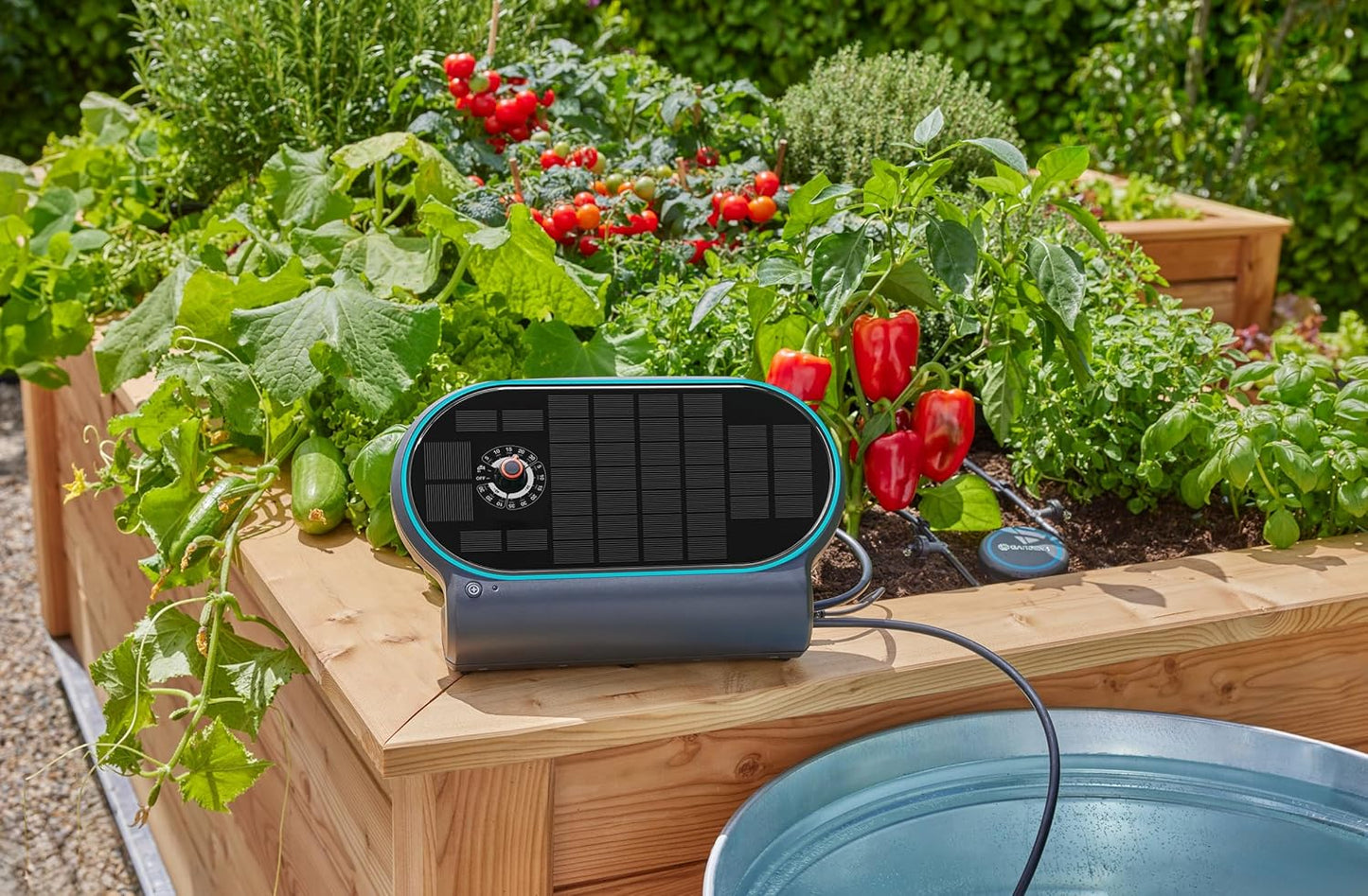 Set de riego por energía solar automático AquaBloom L Gardena 13330-20