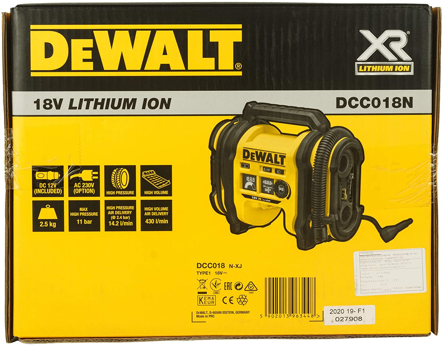 Compresor de aire 18V Dewalt DCC018N