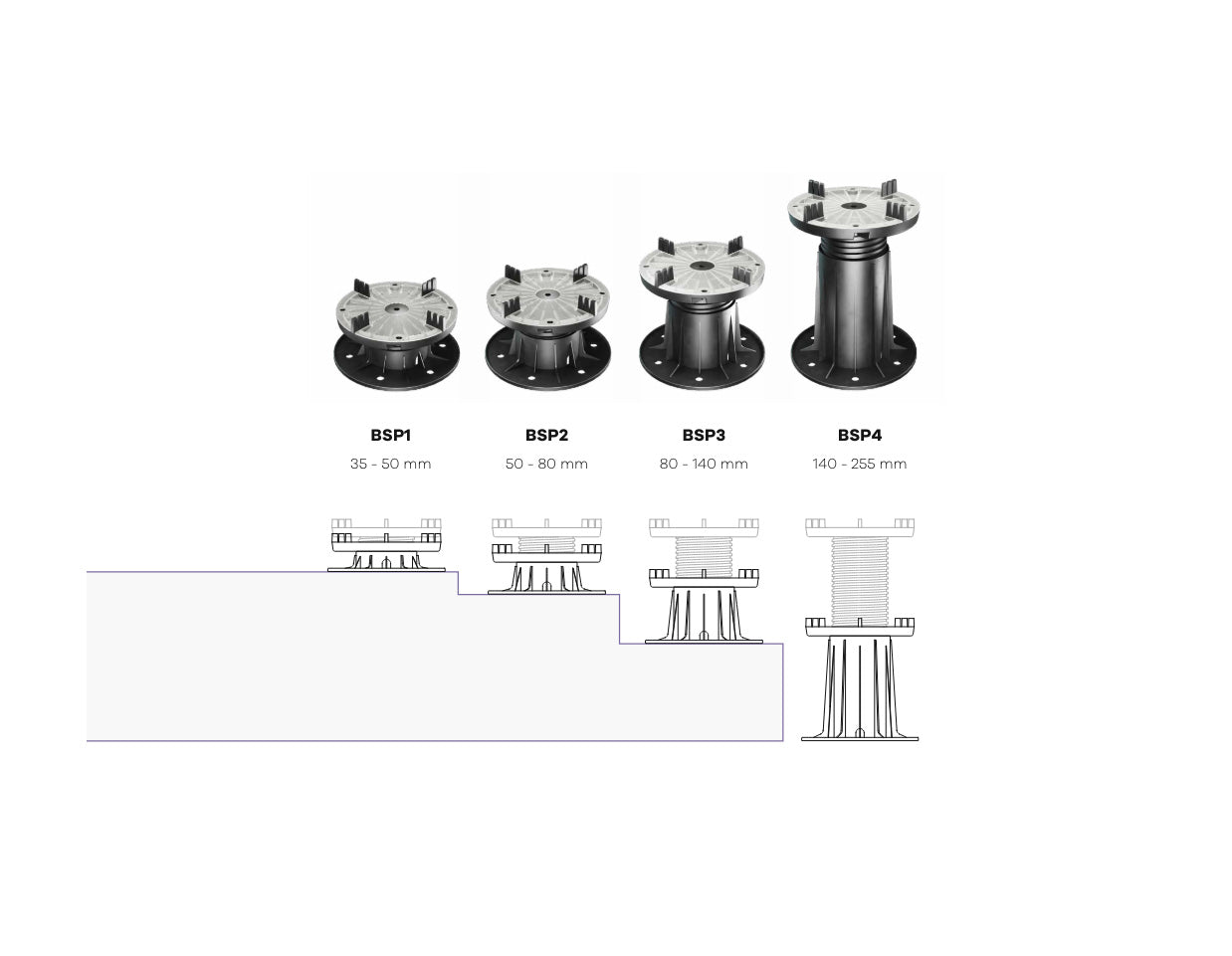 Soporte Pavimento Elevado BSP Peygran