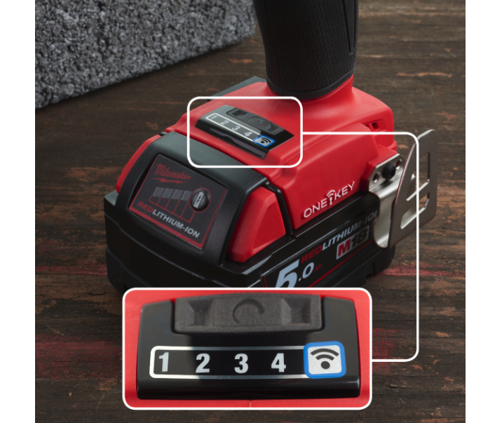 Llave de impacto M18 FUEL ONE-KEY 1/2" + 2 bat 5Ah + Cargador + Maletín Milwaukee M18 ONEFHIWF12-502X