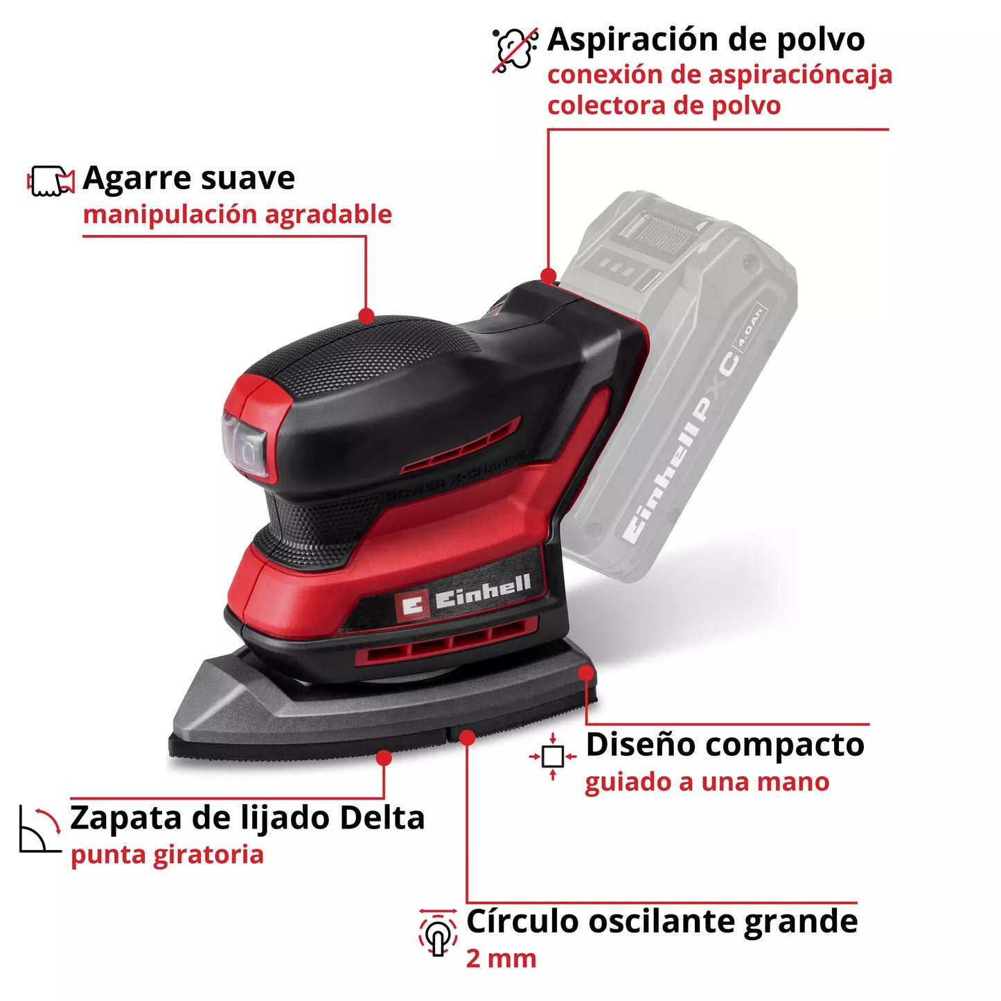 Lijadora multifunción tipo delta TE-OS 18/150-2 Li - Solo Einhell