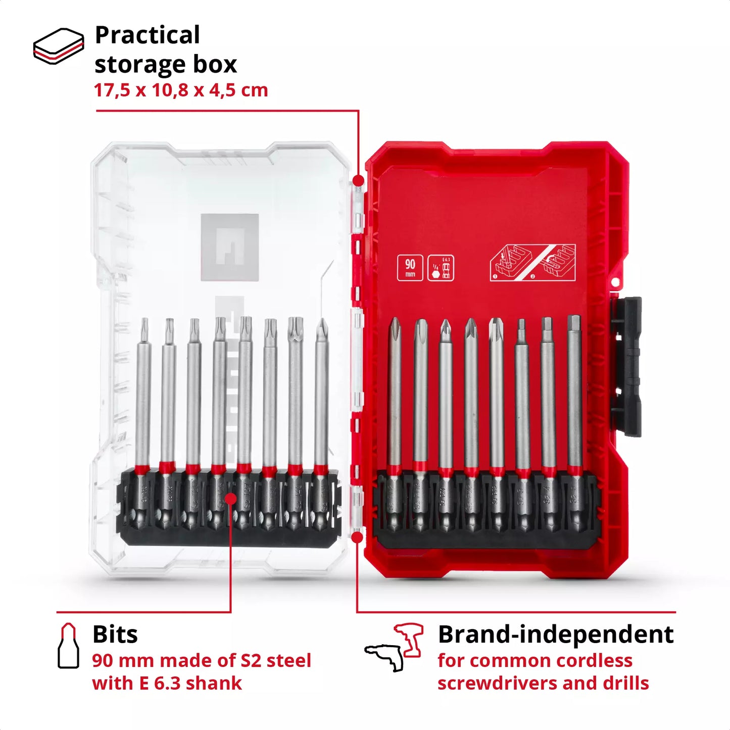 Juego de puntas largas M-CASE LS 16pcs Einhell 49118973