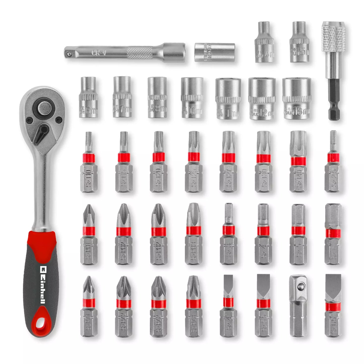 Juego de puntas y vasos L-CASE 37pcs LS Einhell 49109022