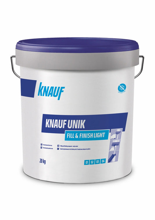 Pasta de juntas y de acabado aligerada lista para usar 20kg Knauf Unik Fill & Finish Light
