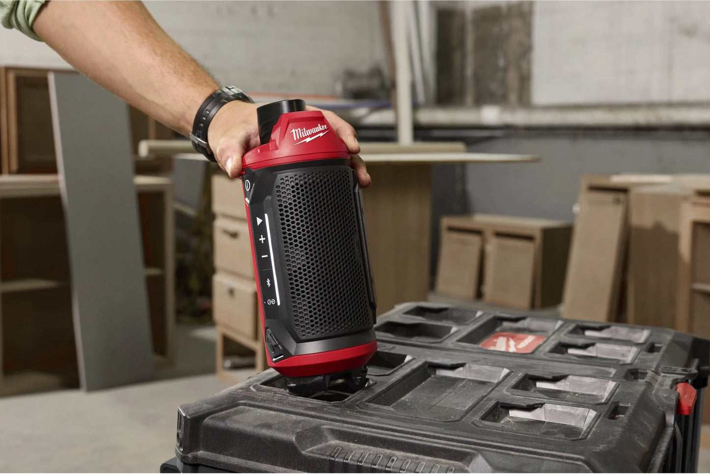 Altavoz M12 con Bluetooth compatible con Packout Milwaukee M12 SPEJSG2-0