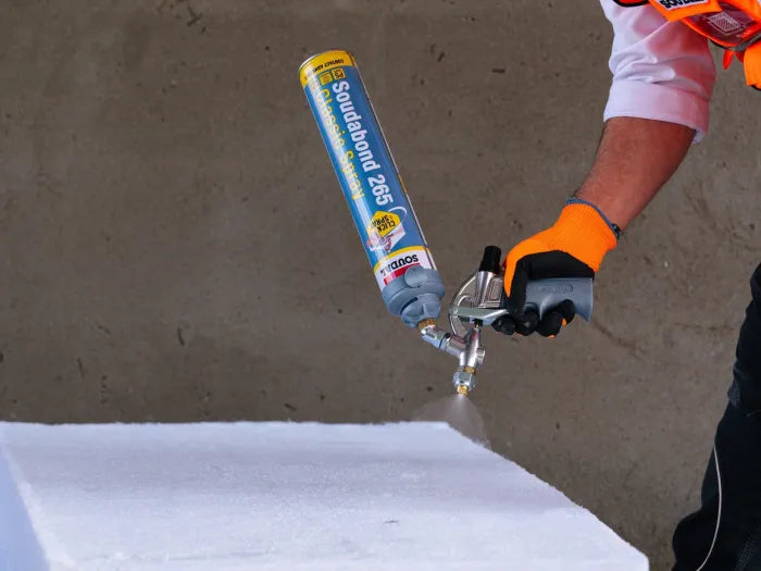 Kit 5 botes adhesivo Soudabond 265 + pistola + limpiador Sistema Click&Spray Soudal