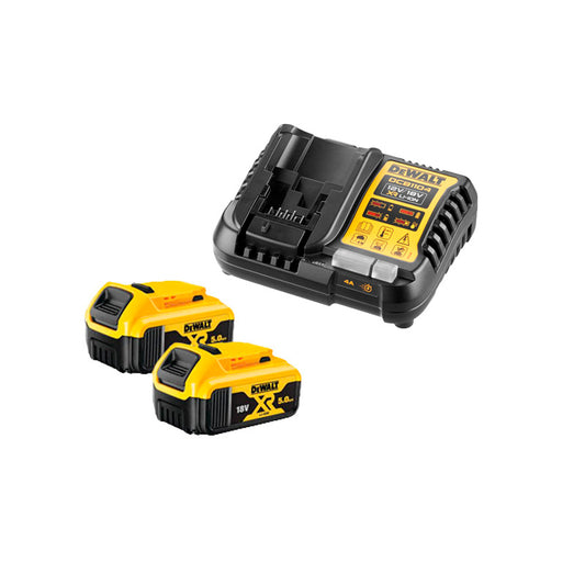 Set 2 Baterias de carril XR LI-ION 5 A.H y Cargador Dewalt DCB1104P2