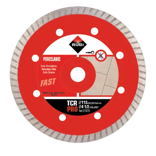 Disco Diamante Gres Porcelánico Turbo -TCR PRO 115mm Rubi