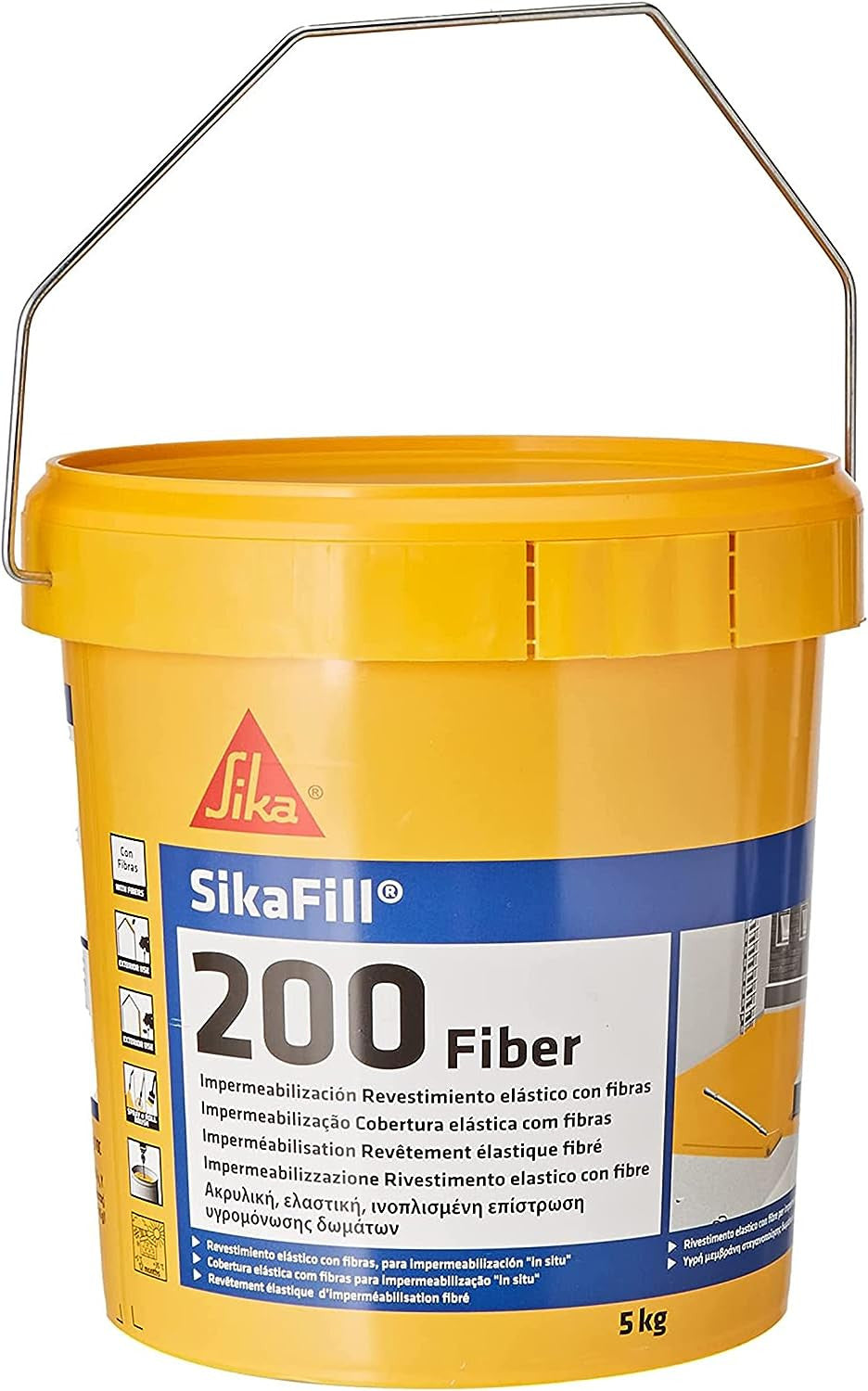 Bote Impermeabilizante elástico Sikafill-200 Fibras 5kg SIKA - 5